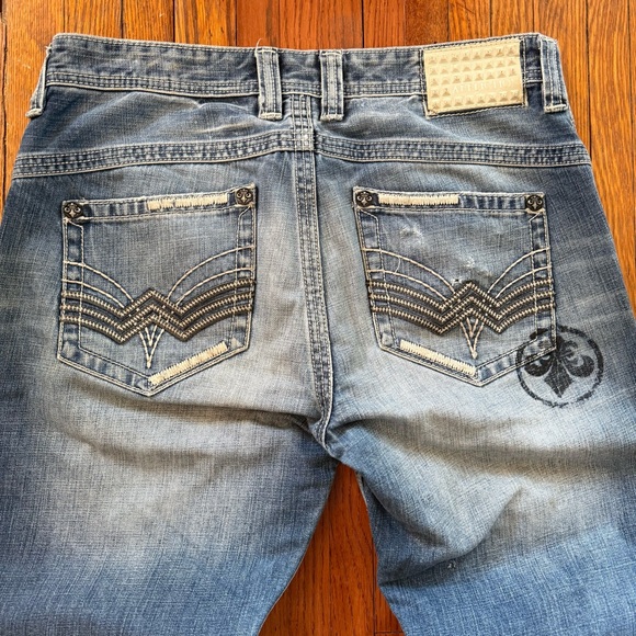 Y2K Affliction Black Premium Cooper Cut Vintage Denim Jeans - Picture 8 of 16
